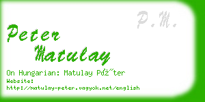 peter matulay business card